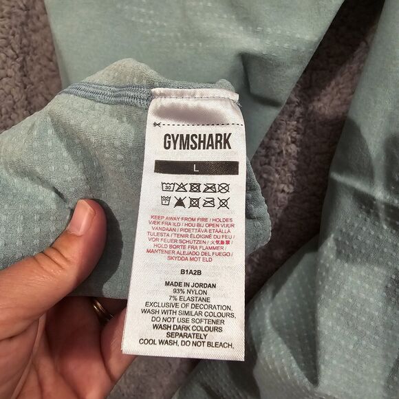 GYMSHARK Vital Seamless 2.0 Leggings Light Teal B1A2B Womens Size L - Picture 5 of 10